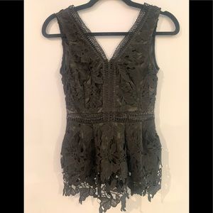 Francesca’s black lace sleeveless blouse size XS